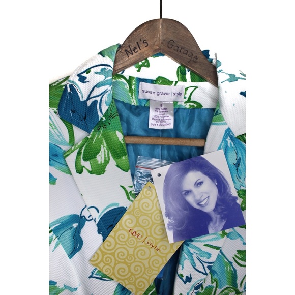 Susan Graver NWT Tropical Floral Vibrant Blazer 8 - Picture 5 of 13
